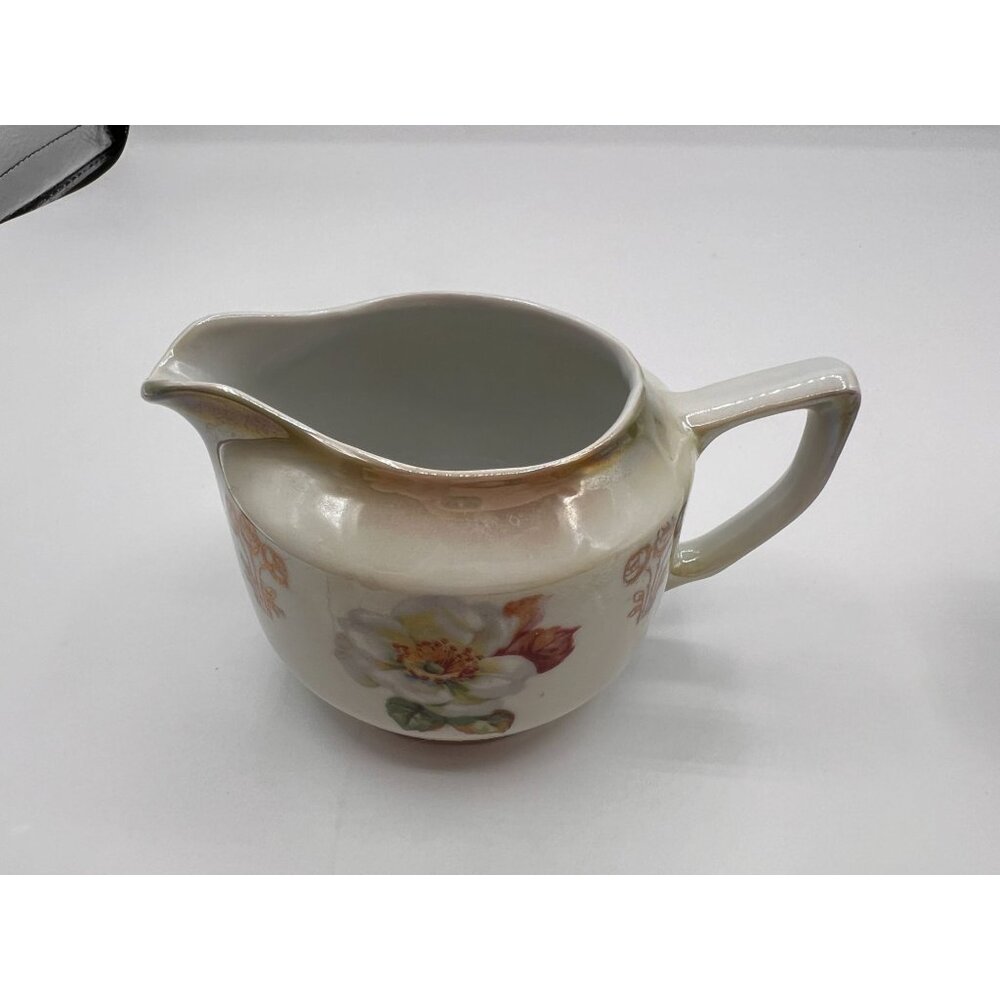 Vintage Floral Creamer & Sugar Bowl Set - Hand-Painted Porcelain - Germany - Picture 8 of 16